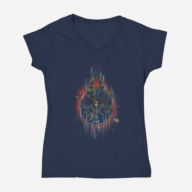 The Neon Falcon-womens v-neck tee-kharmazero