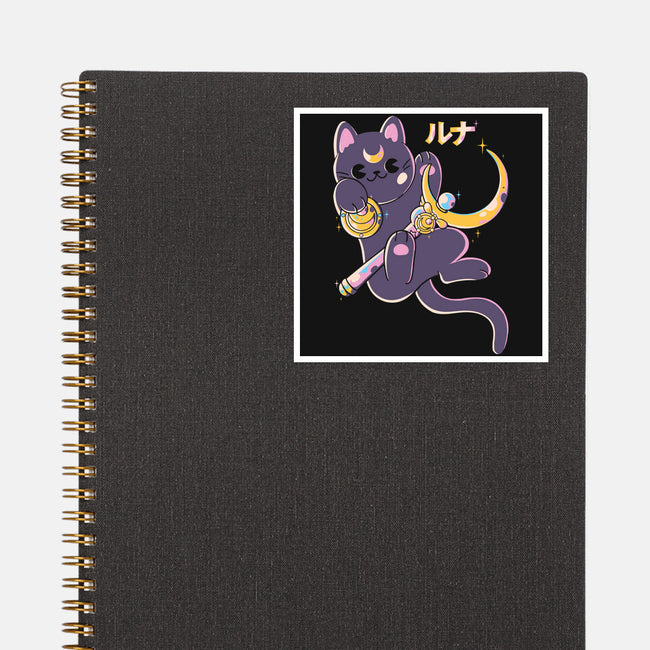 The Moon Cat-none glossy sticker-Douglasstencil