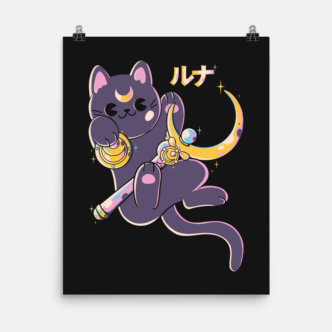 The Moon Cat-none matte poster-Douglasstencil