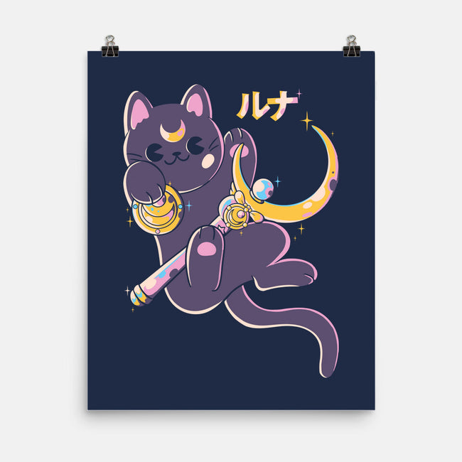 The Moon Cat-none matte poster-Douglasstencil