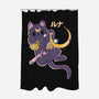 The Moon Cat-none polyester shower curtain-Douglasstencil