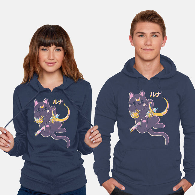 The Moon Cat-unisex pullover sweatshirt-Douglasstencil