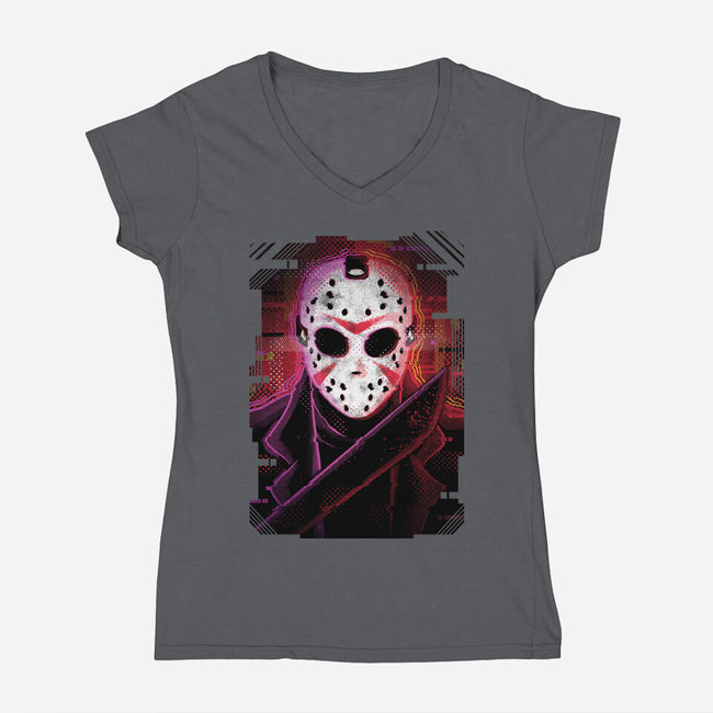 Jason Glitch-womens v-neck tee-danielmorris1993