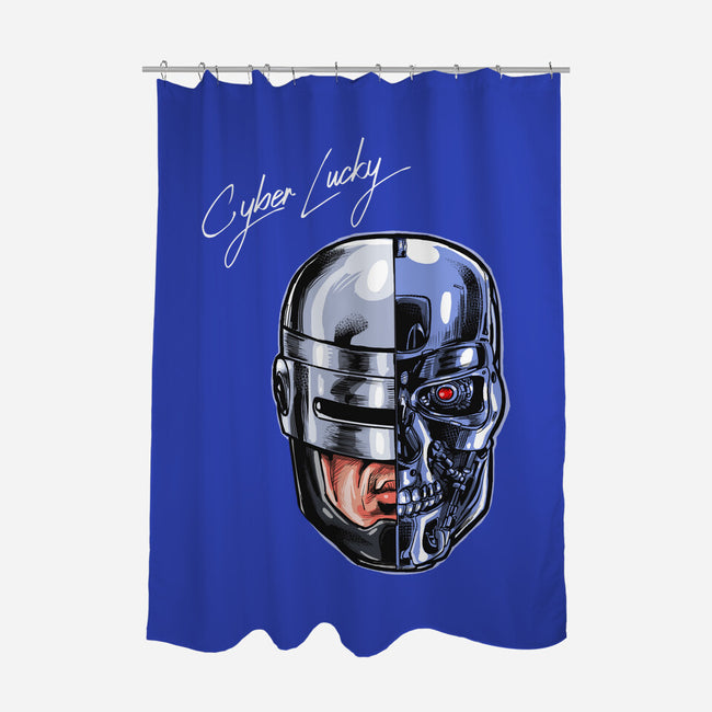 Cyber Lucky-none polyester shower curtain-zascanauta