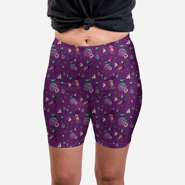 Something's Brewing-womens all over print biker shorts-TeeFury