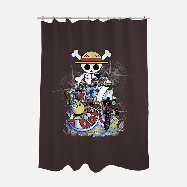 Straw Hat Crew-none polyester shower curtain-fanfabio