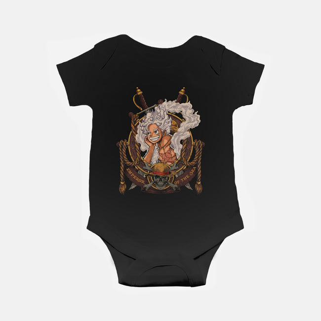 Emperor Sun God-baby basic onesie-Badbone Collections