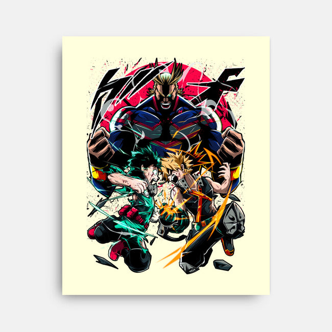 School Of Heroes-none stretched canvas-Conjura Geek