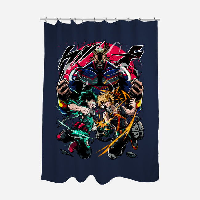 School Of Heroes-none polyester shower curtain-Conjura Geek
