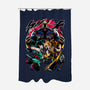 School Of Heroes-none polyester shower curtain-Conjura Geek