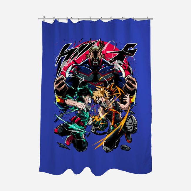 School Of Heroes-none polyester shower curtain-Conjura Geek