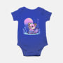 Retrowave Red Panda-baby basic onesie-TechraNova