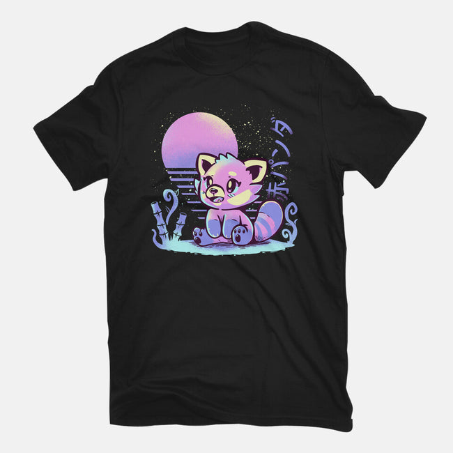 Retrowave Red Panda-youth basic tee-TechraNova