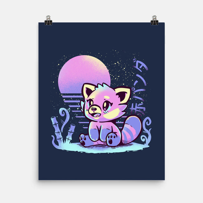 Retrowave Red Panda-none matte poster-TechraNova