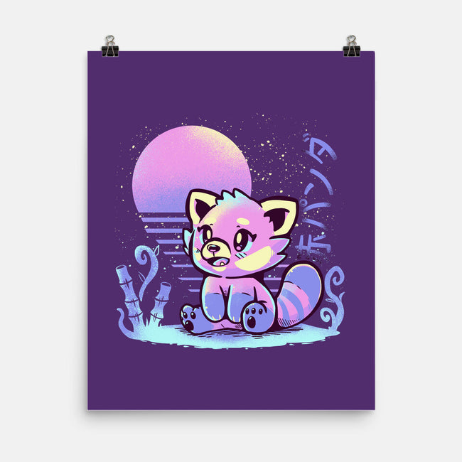 Retrowave Red Panda-none matte poster-TechraNova