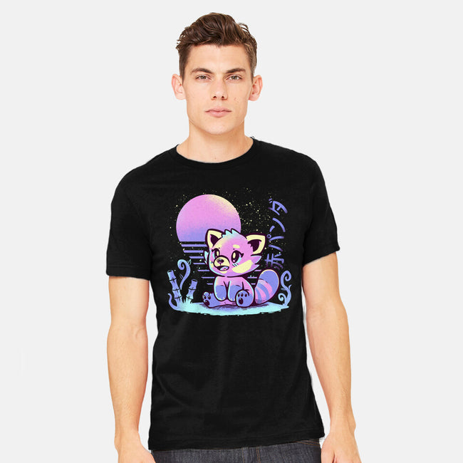 Retrowave Red Panda-mens heavyweight tee-TechraNova