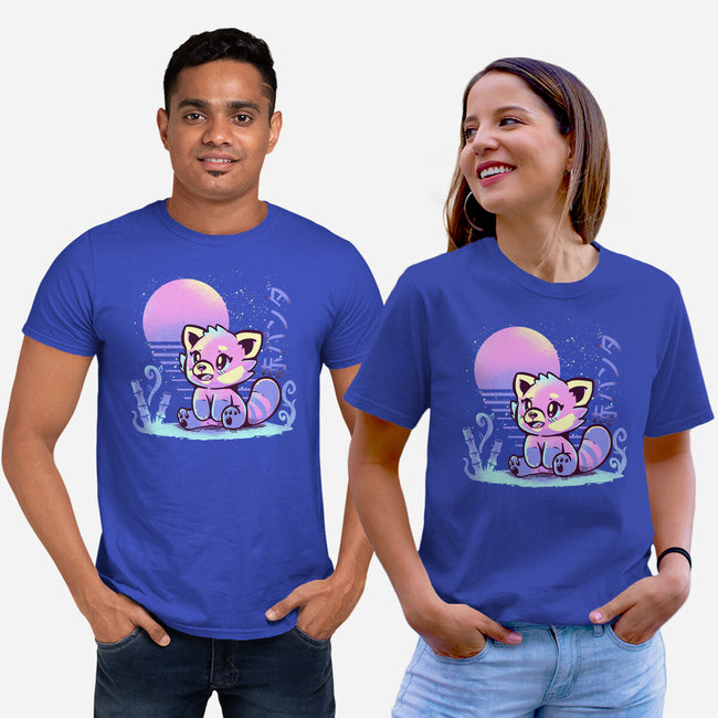 Retrowave Red Panda-unisex basic tee-TechraNova