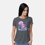 Retrowave Red Panda-womens basic tee-TechraNova