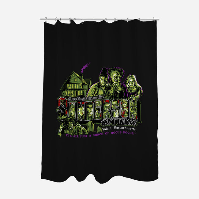 Greetings From The Sandersons-none polyester shower curtain-goodidearyan