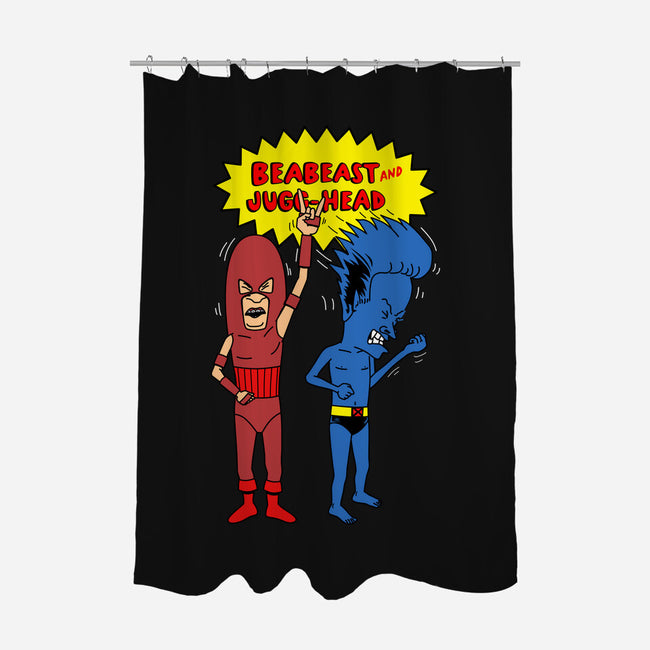 Beabeast And Jugg-head-none polyester shower curtain-Boggs Nicolas