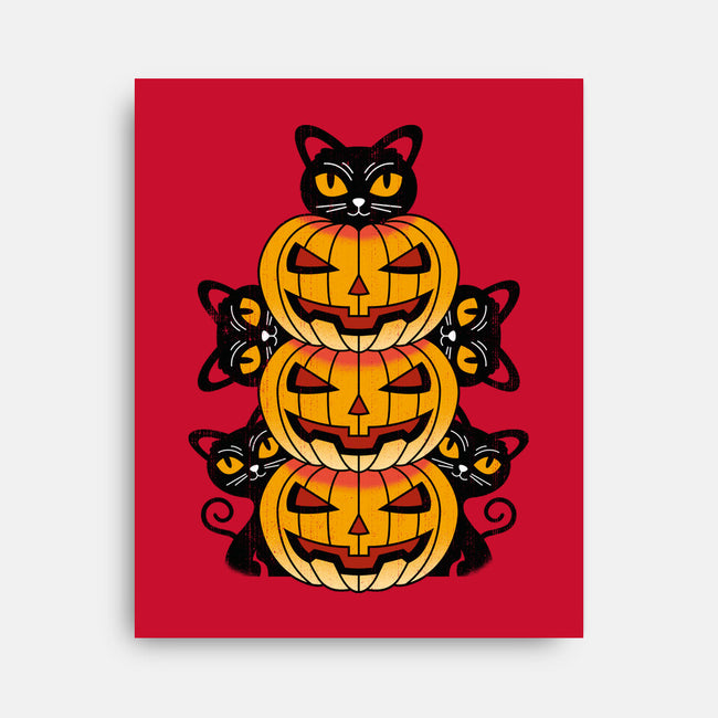 Cats And Pumpkins-none stretched canvas-Logozaste