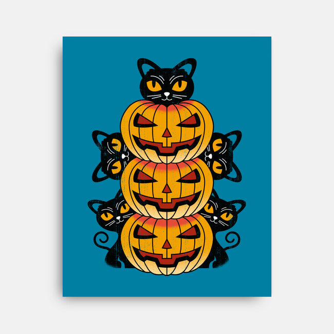 Cats And Pumpkins-none stretched canvas-Logozaste