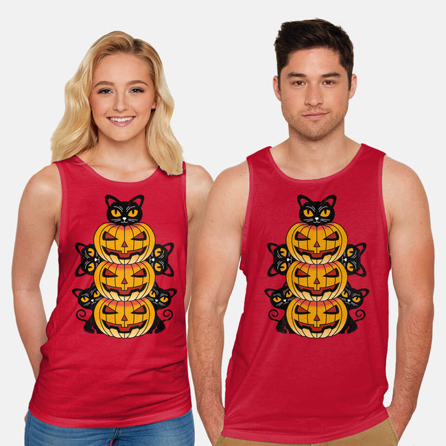 Cats And Pumpkins-unisex basic tank-Logozaste