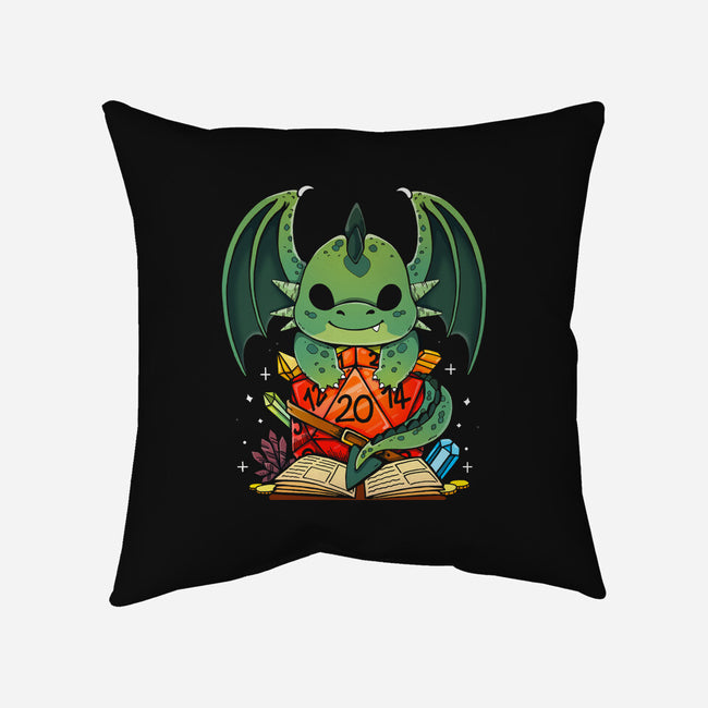 Cute Dragon Dice-none removable cover w insert throw pillow-Vallina84