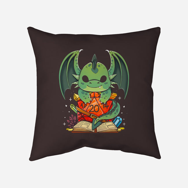 Cute Dragon Dice-none removable cover w insert throw pillow-Vallina84