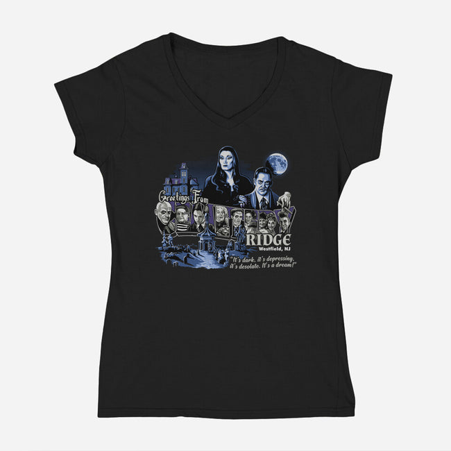 Greetings From Cemetery Ridge-womens v-neck tee-goodidearyan