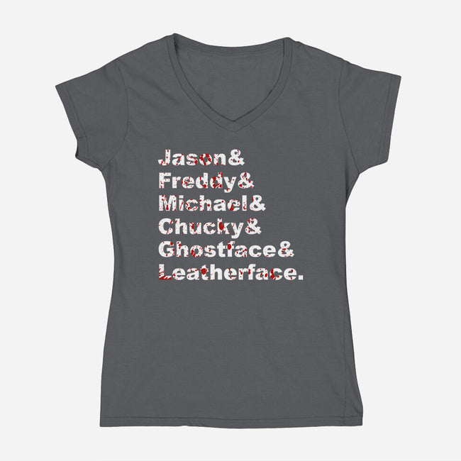 Slasher List-womens v-neck tee-goodidearyan
