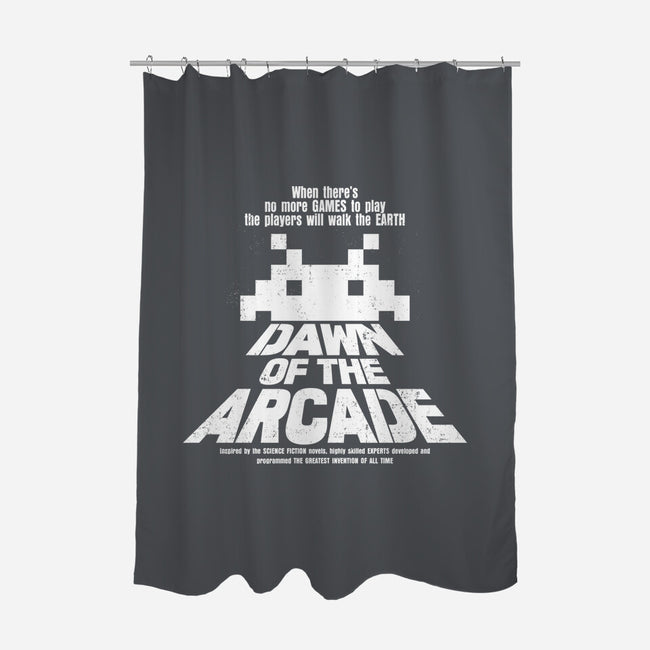 Dawn Of The Arcade-none polyester shower curtain-retrodivision