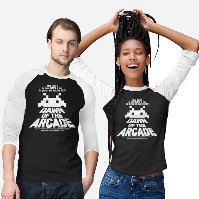 Dawn Of The Arcade-unisex baseball tee-retrodivision