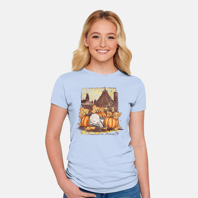 Love Autumn-womens fitted tee-fanfabio