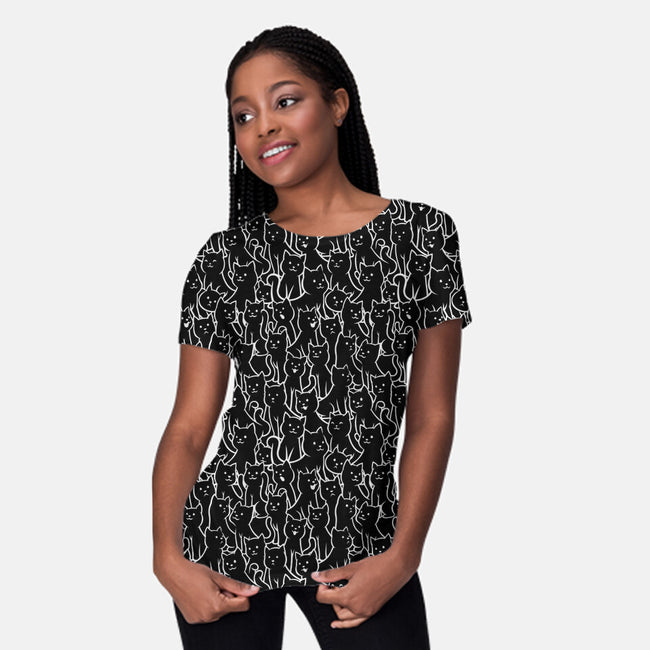 Lots Of Cats-womens all over print crew neck tee-tobefonseca