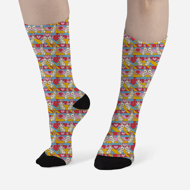 Bunny Love-unisex all over print crew socks-tobefonseca