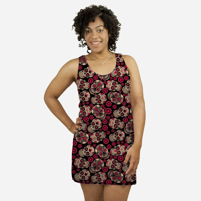 Calaveras-womens all over print racerback dress-rocketman_art