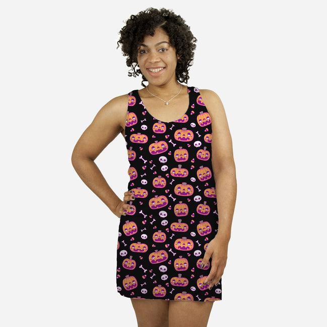Halloween Pumpkins-womens all over print racerback dress-xMorfina