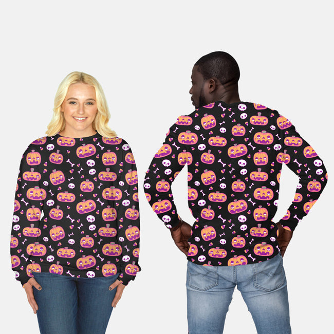 Halloween Pumpkins-unisex all over print crew neck sweatshirt-xMorfina