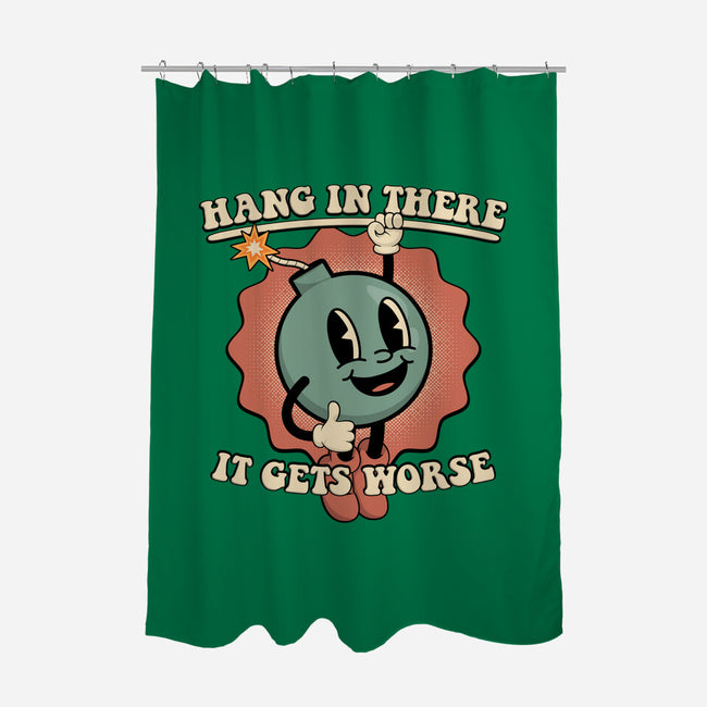 Hang In There-none polyester shower curtain-RoboMega