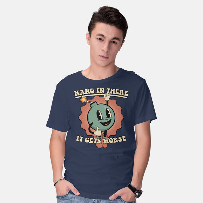 Hang In There-mens basic tee-RoboMega