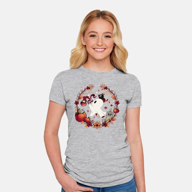 Spooky Wishes-womens fitted tee-Snouleaf