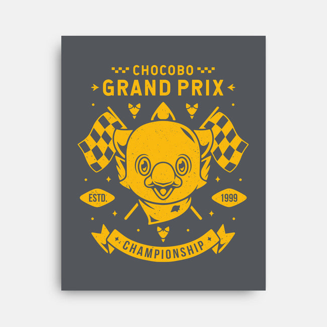 Chocobo Grand Prix-none stretched canvas-Alundrart