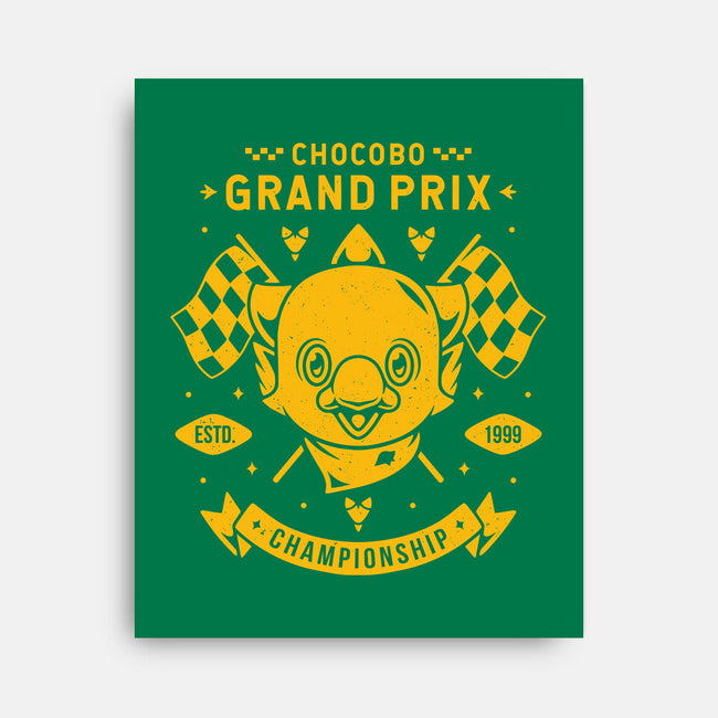 Chocobo Grand Prix-none stretched canvas-Alundrart