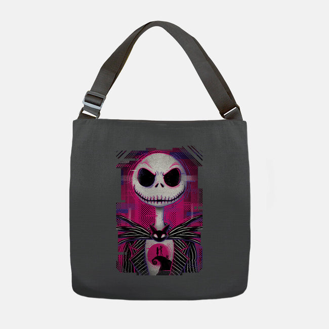 Jack Skellington Glitch-none adjustable tote bag-danielmorris1993