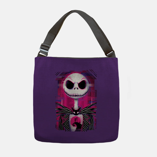 Jack Skellington Glitch-none adjustable tote bag-danielmorris1993