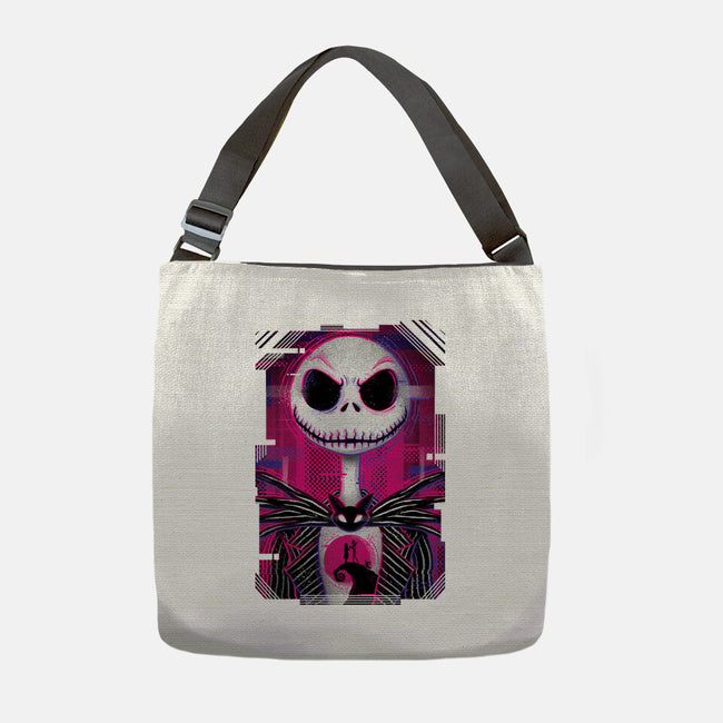 Jack Skellington Glitch-none adjustable tote bag-danielmorris1993