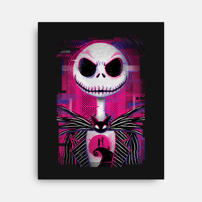 Jack Skellington Glitch-none stretched canvas-danielmorris1993