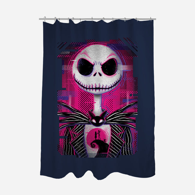 Jack Skellington Glitch-none polyester shower curtain-danielmorris1993