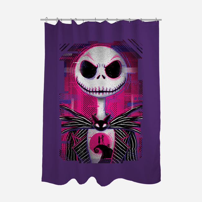 Jack Skellington Glitch-none polyester shower curtain-danielmorris1993
